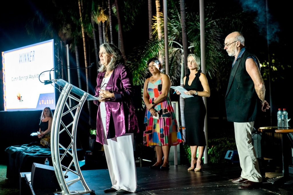 Award recipients on stage at the 2019 Hospitality NT awards in Darwin.
